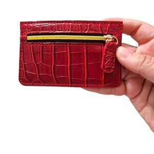 B-Low the Belt Red Crocodile Pattern Credit Card Holder ID Case (NWOT)